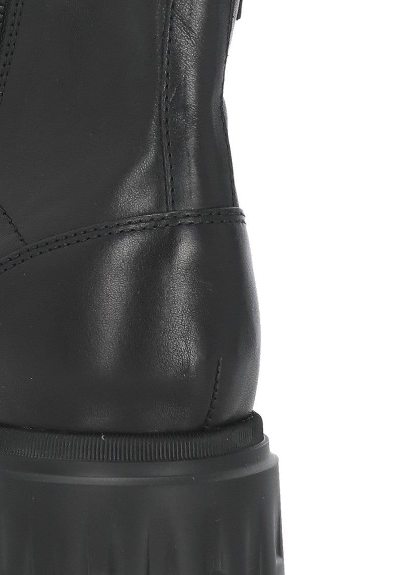 Hogan Black H700 Side-Zip Leather Boots