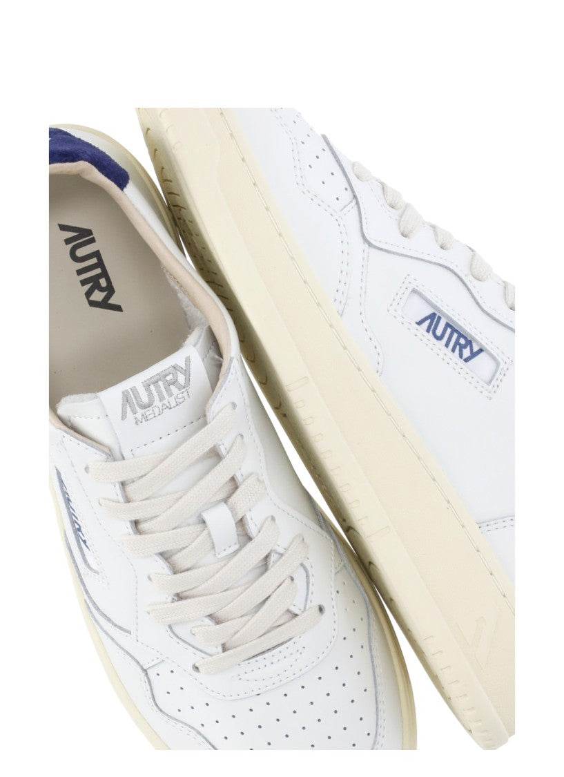 Autry White Medalist Low Suede Upper Sneakers