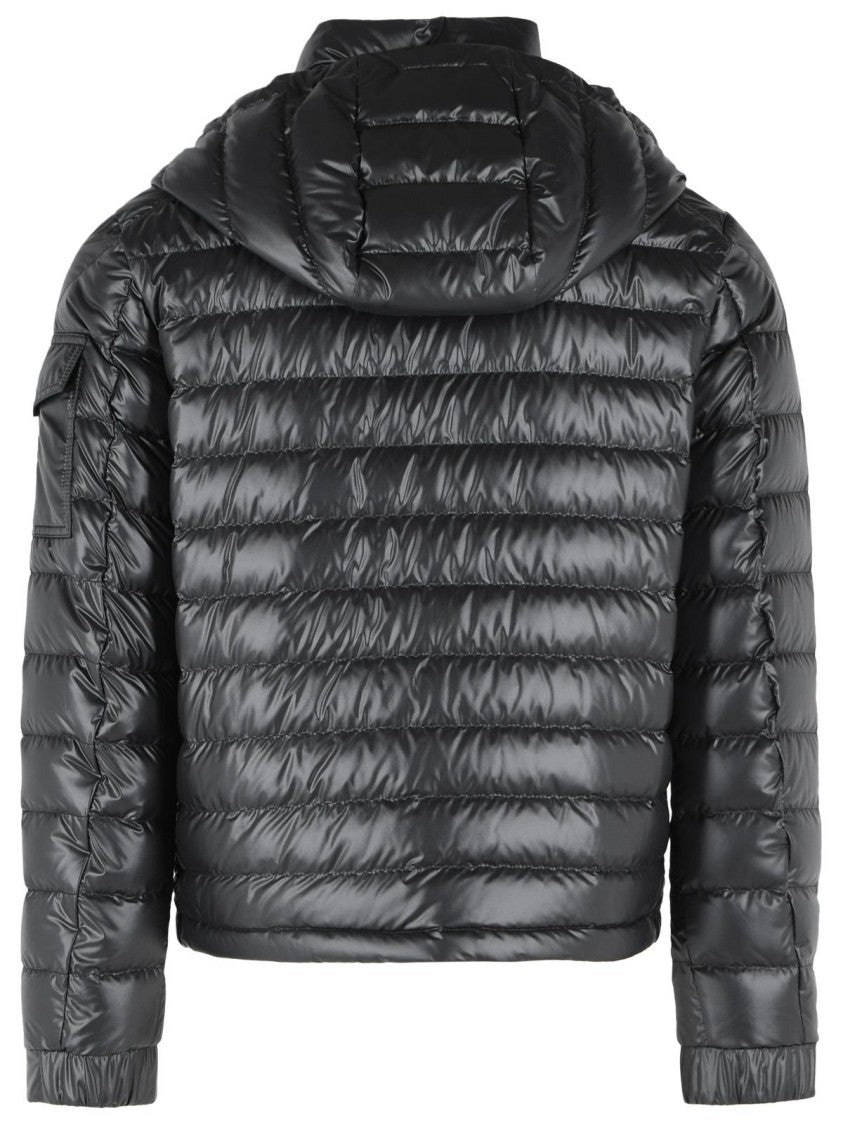Moncler 'Lauros' Short Hooded Down Jacket In Black Polyester