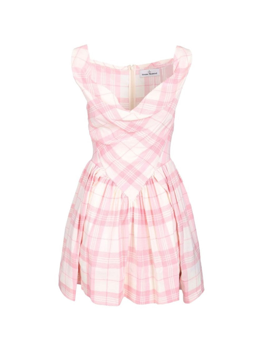 Vivienne Westwood Fitted Bodice Mini Dress With Unique V-Neckline