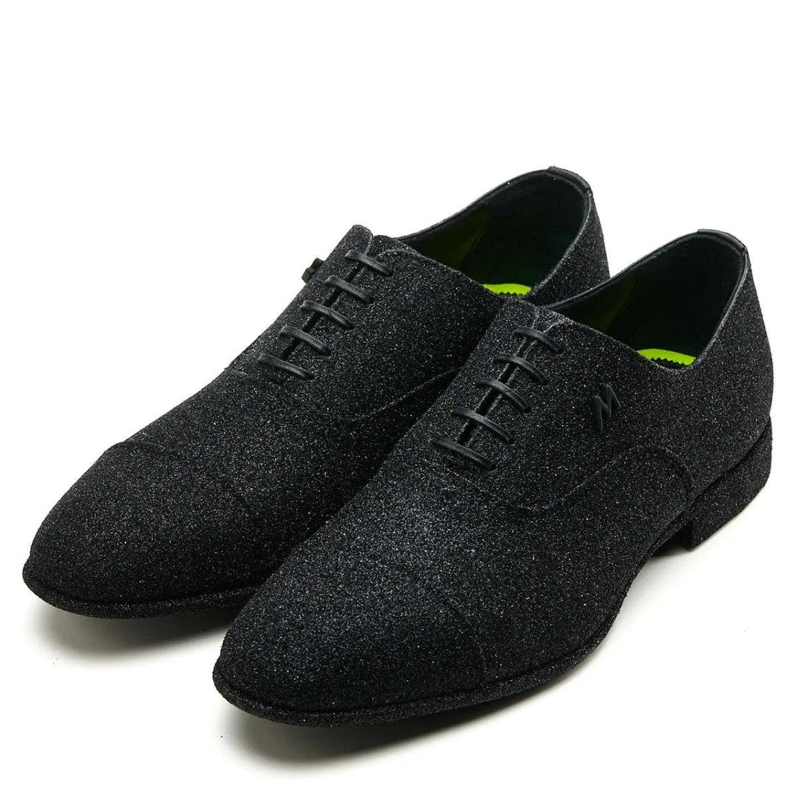 Mimanera Black Hollywood Black Glitter Leather Shoes