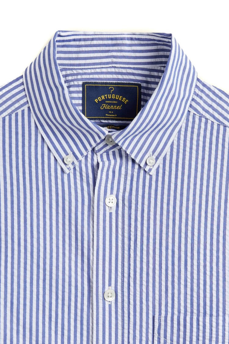 Portuguese Flannel Atlantico Seersucker Striped Casual Shirt