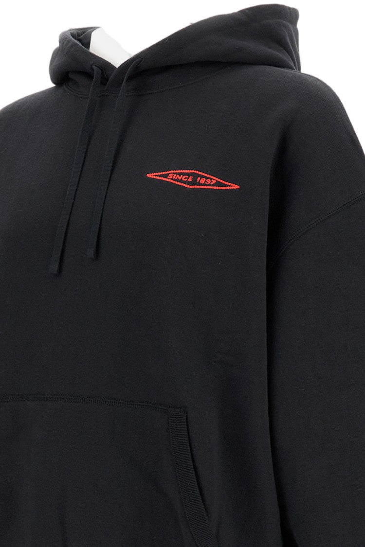 Junya Watanabe Oversized Black Hoodie With Dual-Sided Hood And Embroidered Logo