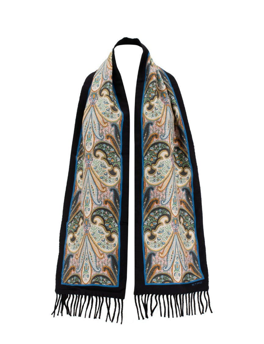 Etro Silk Scarf With All Over Paisley Floral Motifs