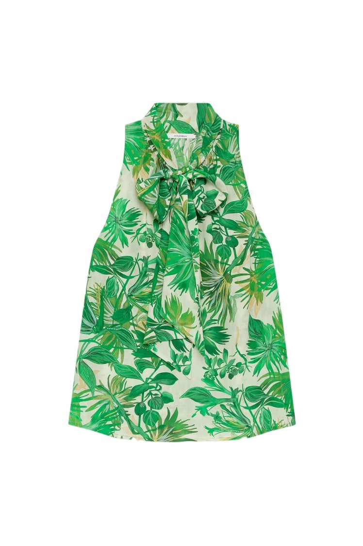 Maliparmi Printed Viscose Georgette Halter Neck Top