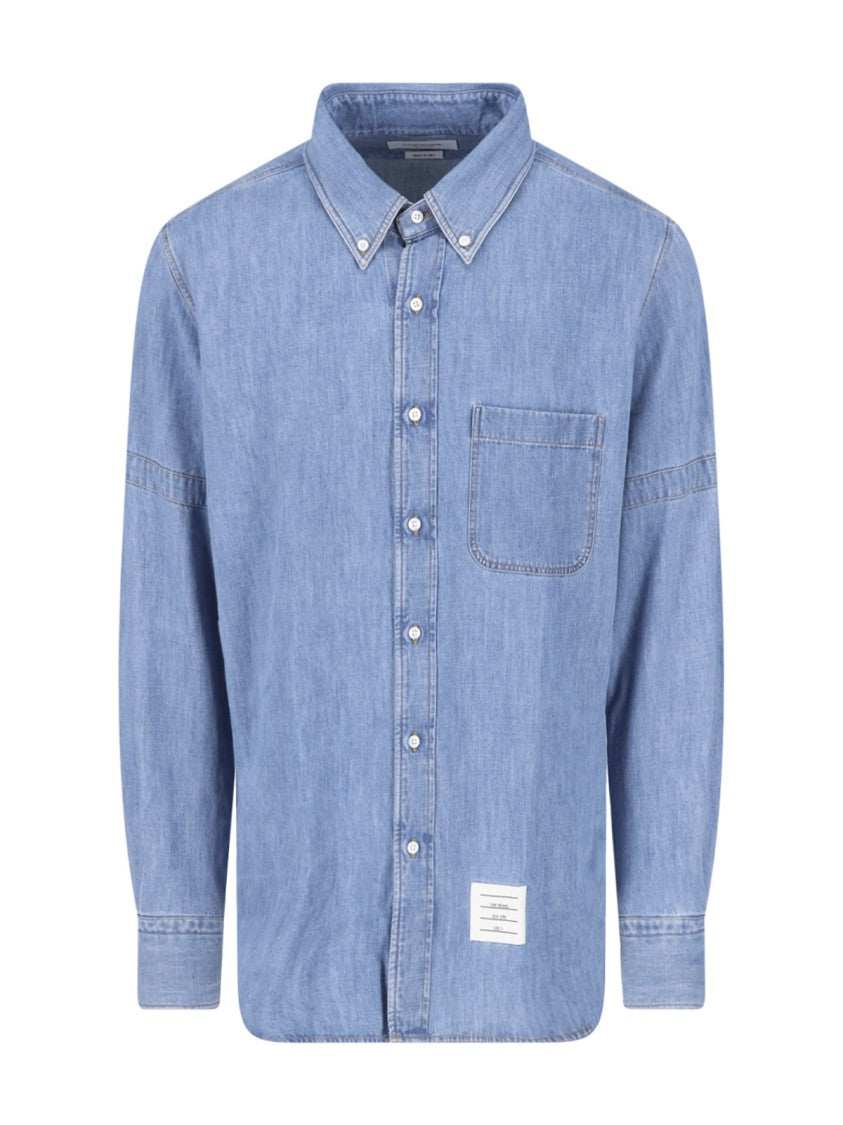 Thom Browne Light Blue Armband Cotton Shirt
