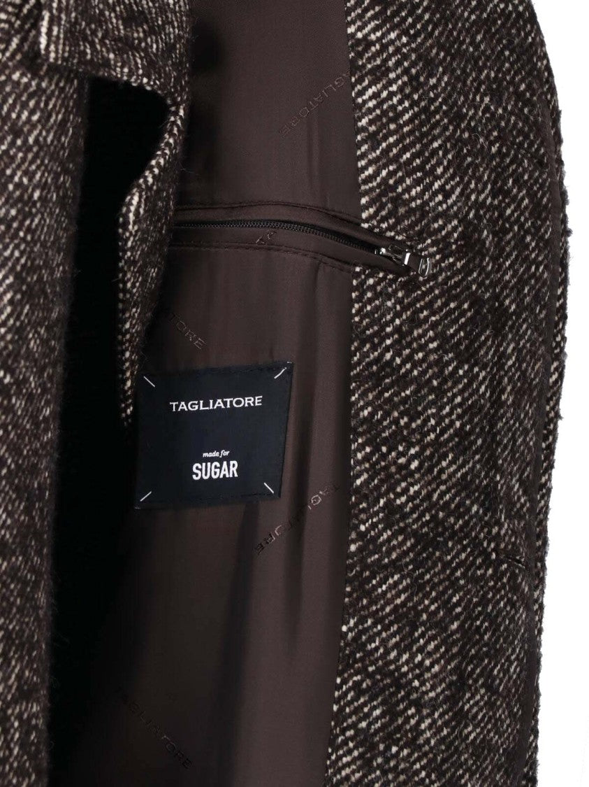 Tagliatore Brown Loyd Virgin Wool-Blend Coat