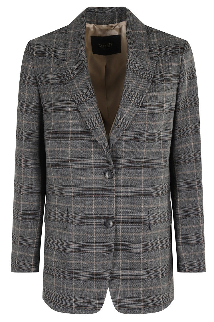 Seventy Check Pattern Blazer With Classic Silhouette