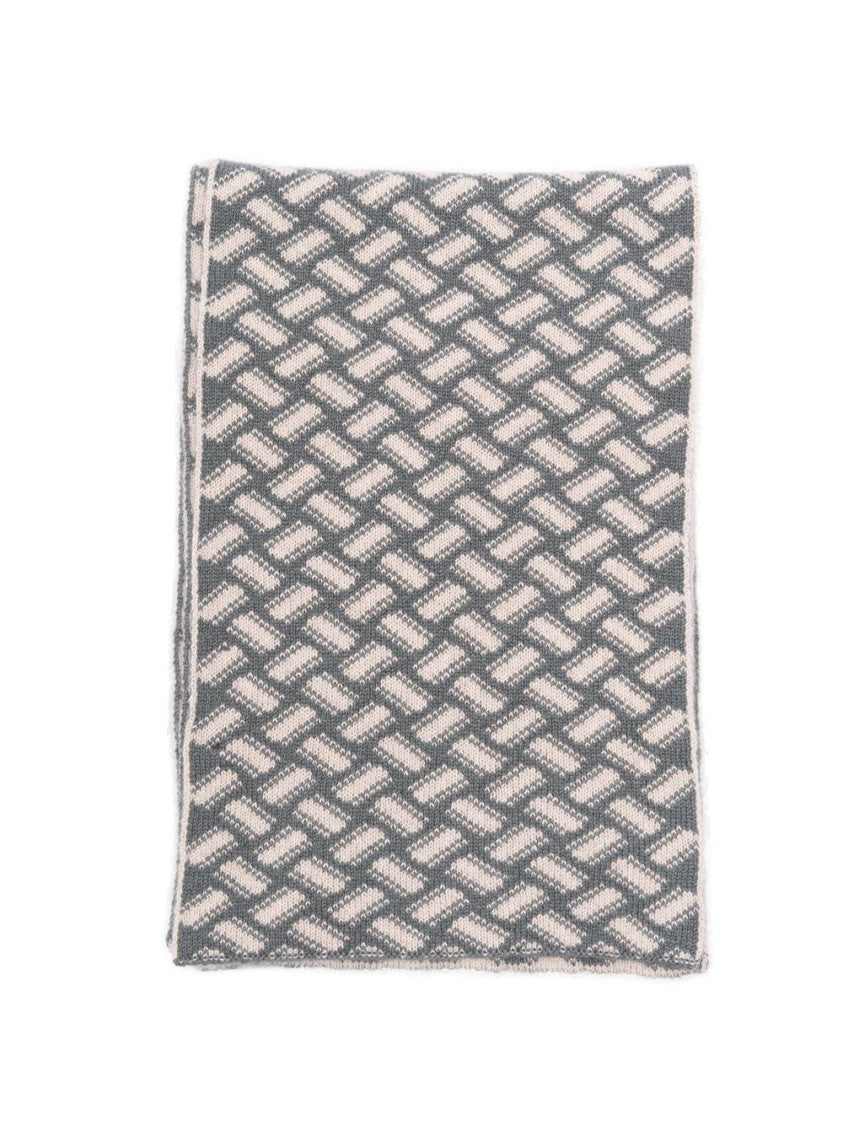 Drumohr Geometric-Pattern Cashmere Scarf With Finished Edge