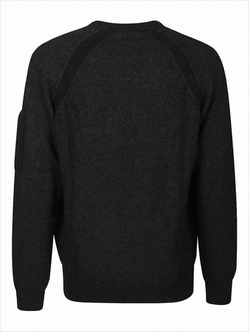 C.P. Company Relaxed Fit Black Sweater With Crew Neckline