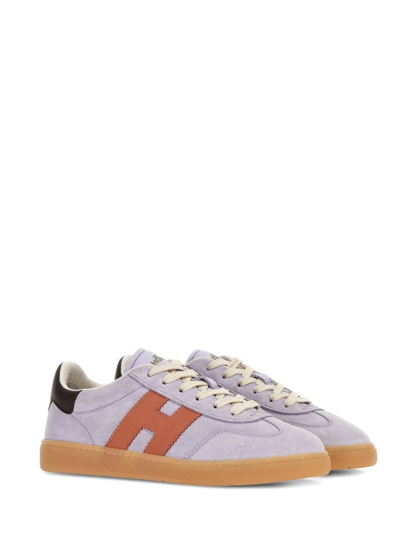 Hogan Premium Leather Purple Sneakers With Bold Accents