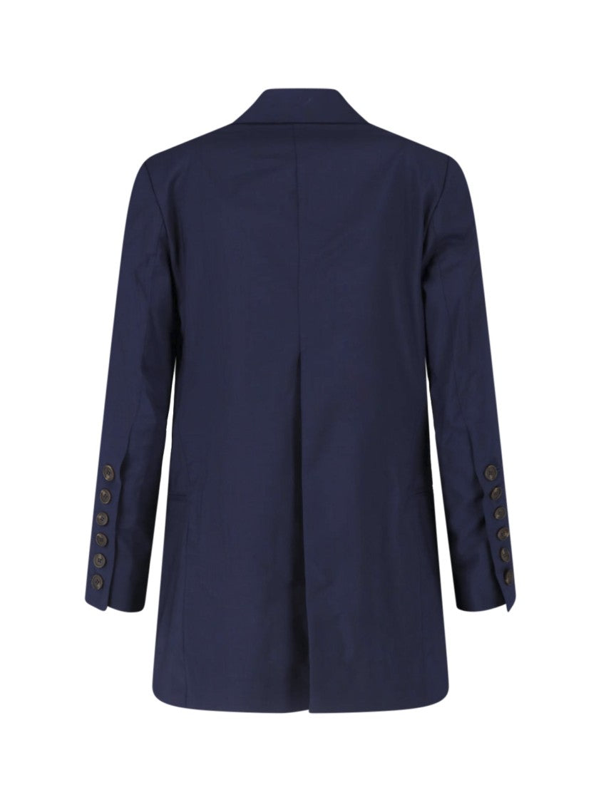 Eudon Choi Navy Blue Beatrice Double-Breasted Wool Blazer