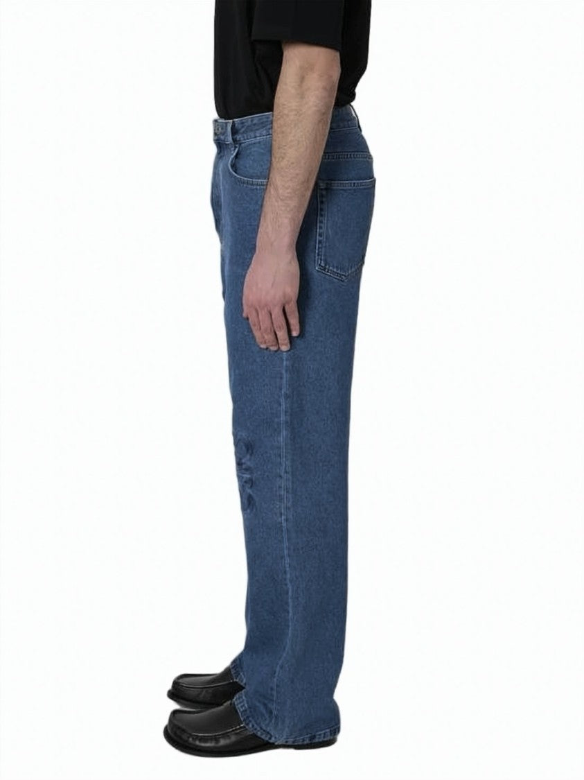 Loewe Relaxed-Fit Denim Pants With Embroidered Detailing