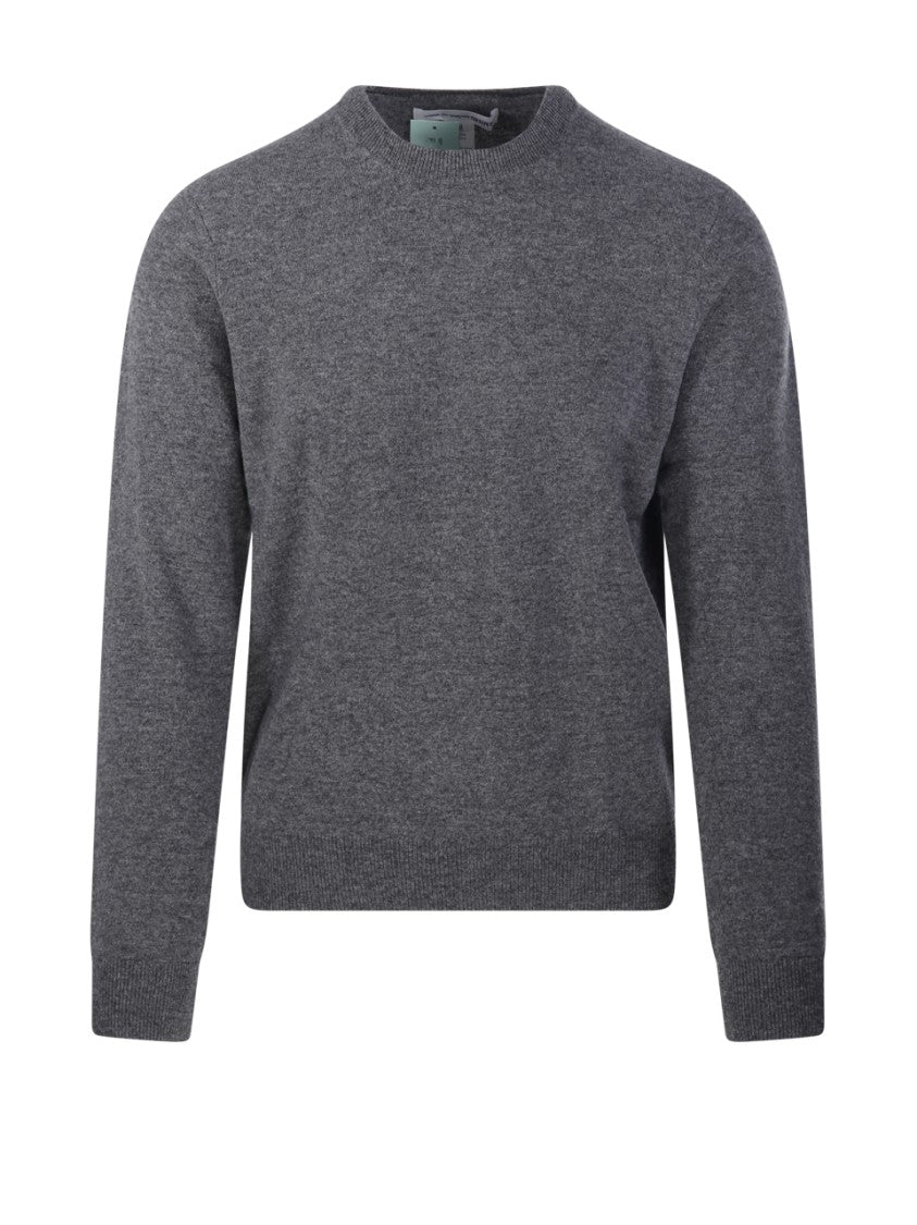 Comme Des Garçons Textured Grey Wool Pullover