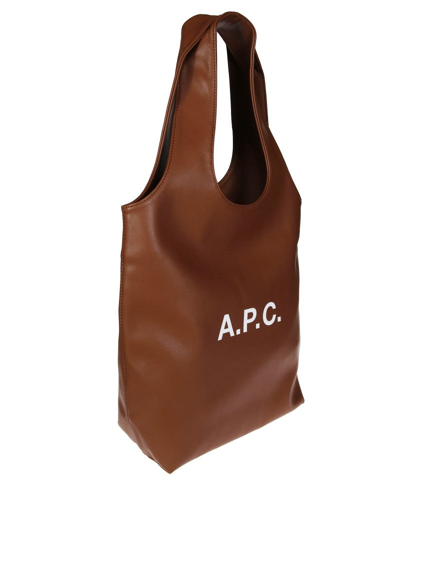 A.P.C. Brown Small Tote With Cut-Out Handle
