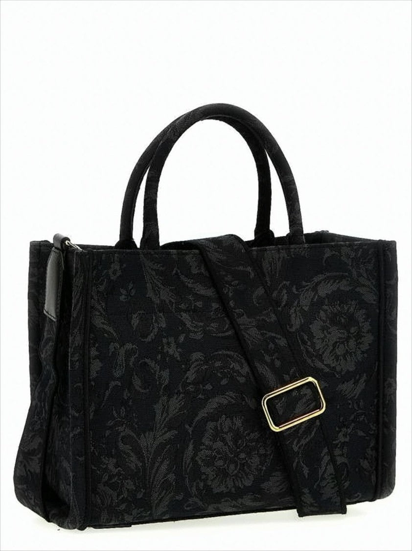 Versace Structured Floral Jacquard Versace Shoulder Bag