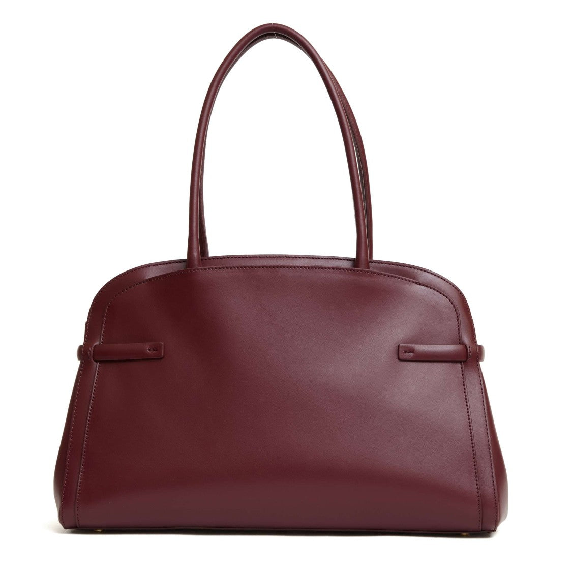 Orciani Structured Bordeaux Calf Leather Shoulder Bag