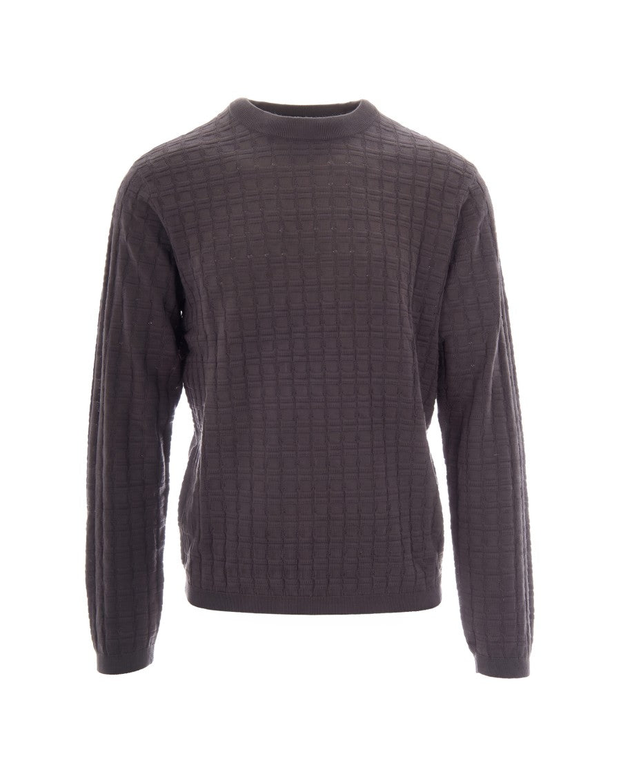 Emporio Armani Textured Wool-Blend Crewneck Sweater