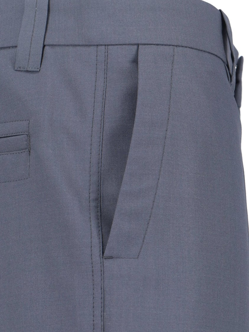 Lemaire Gray Tailored Wool Blend Straight Trousers
