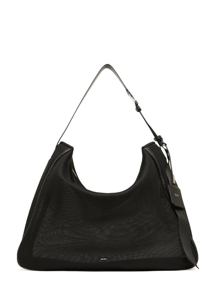 Max Mara Textured Black Triangular Bag With Adjustable Strap