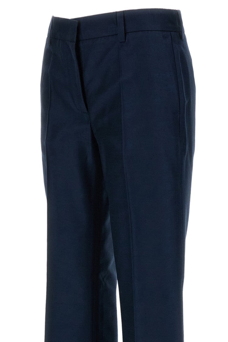 Alberto Biani Blue Iridescent Tailored Straight-Leg Pants