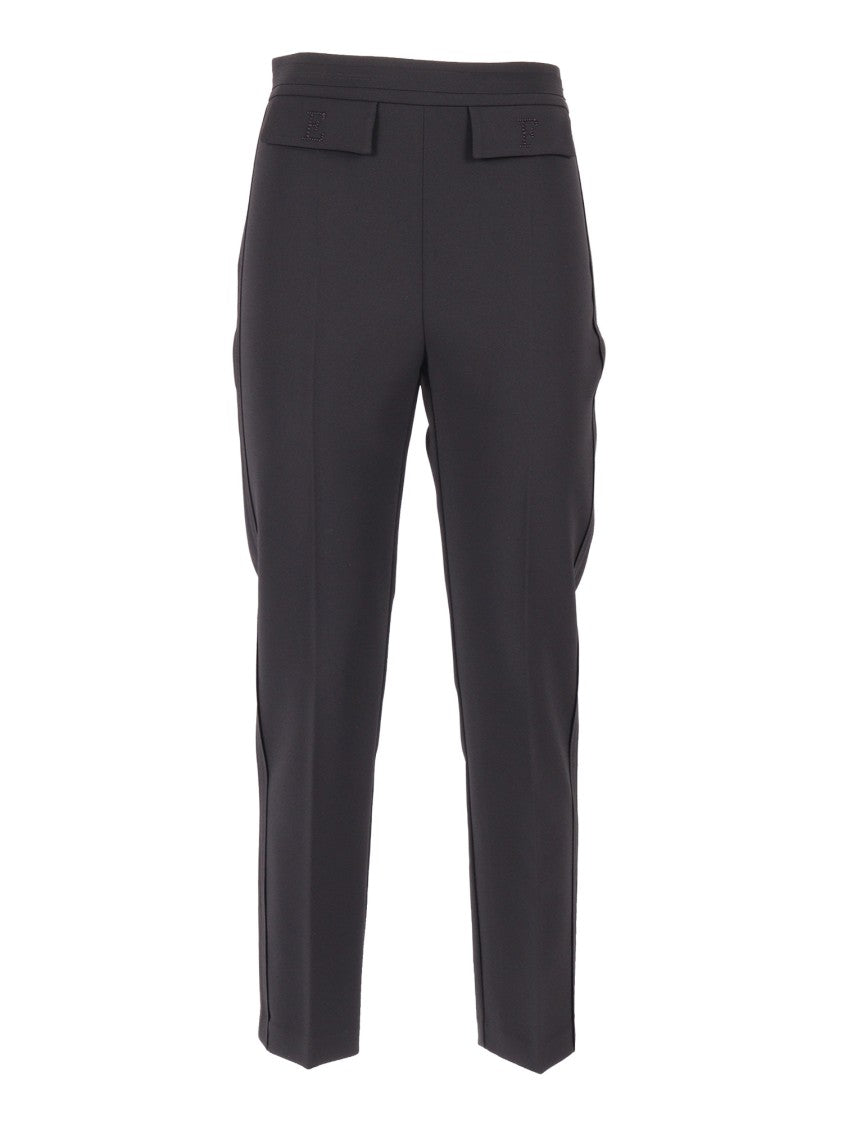 Elisabetta Franchi Slim Tapered Mid Rise Straight-Leg Pants