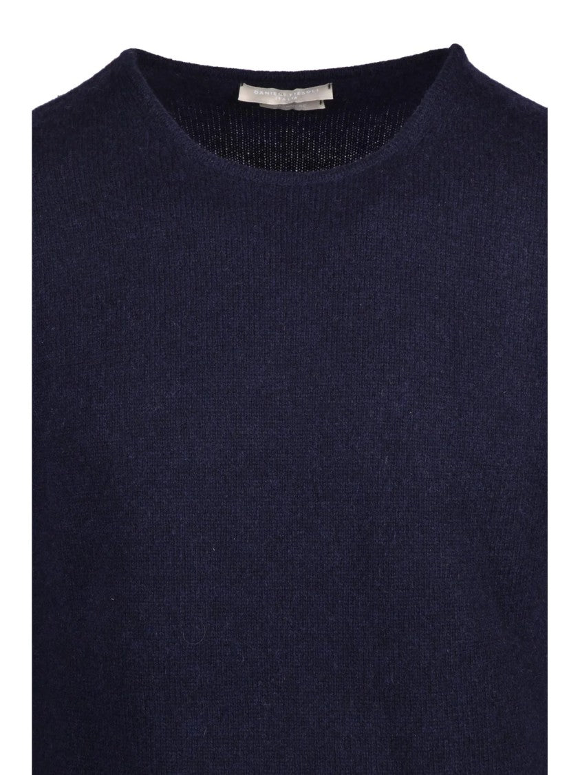 Daniele Fiesoli Cashmere Crewneck Sweater In Deep Blue
