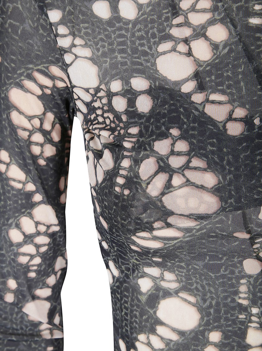 Avavav Patterned Hooded Top In Stretch Fabric