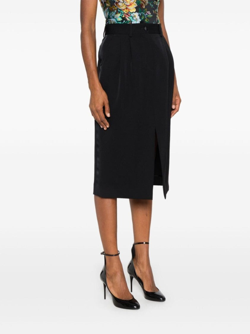 Dolce & Gabbana Tailored Black Wool Skirt
