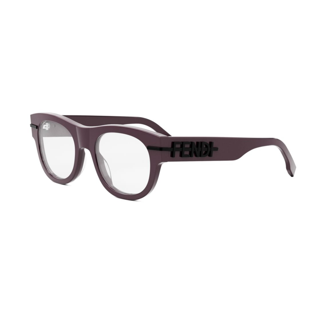 Fendi Fe50078i Bold Rounded Square Burgundy Eyeglasses