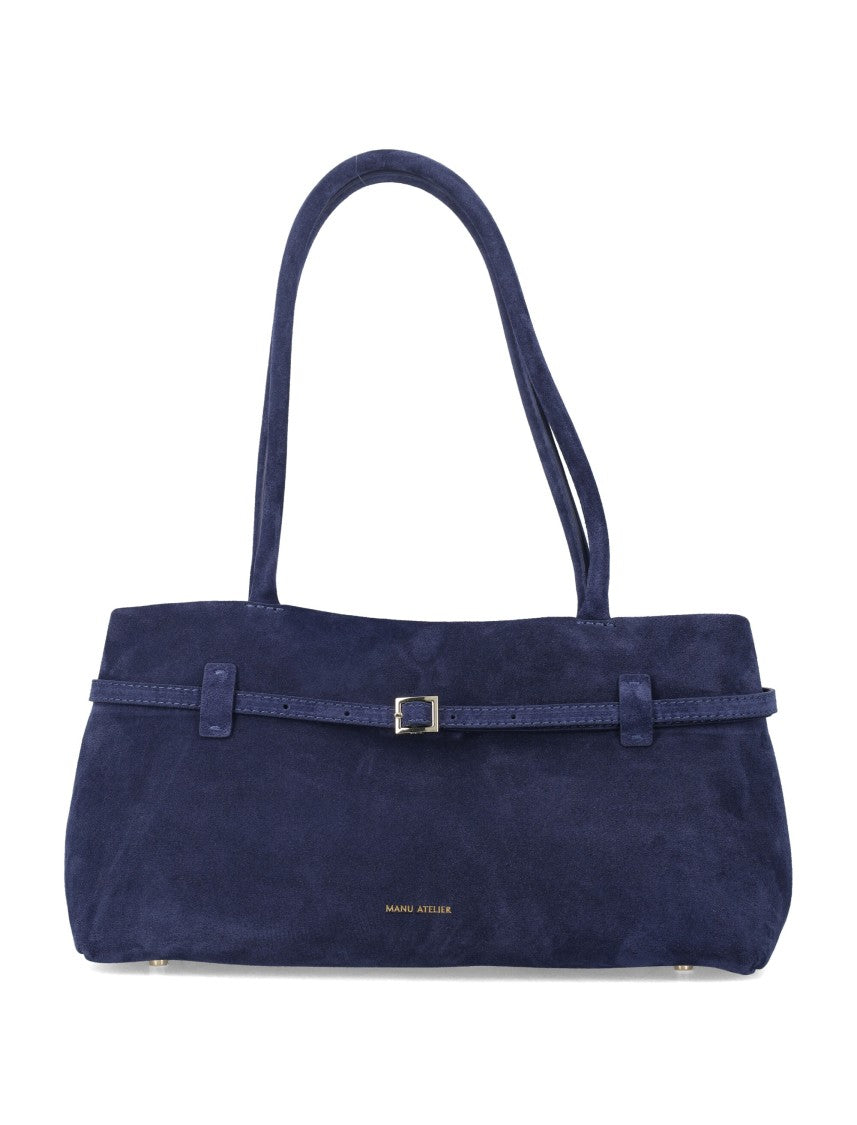 Manu Atelier Contemporary Suede East West Handbag By Manu Atelier