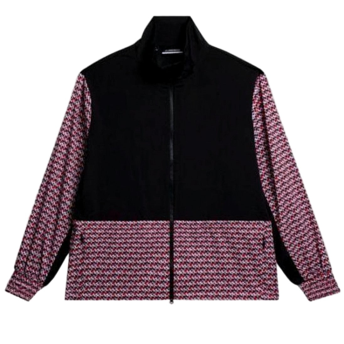 J Lindeberg High Collar Casual Jacket With Textured Sleeves