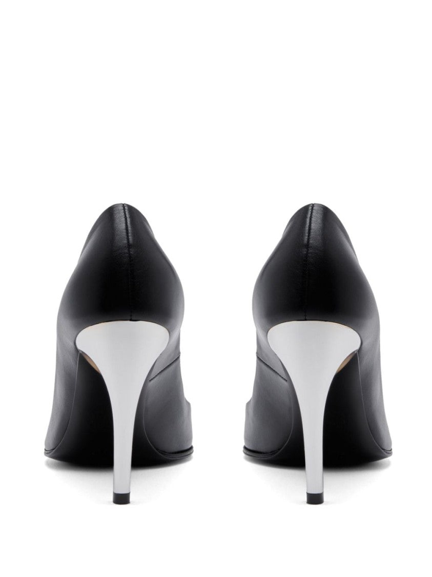 Alexander Mcqueen Pointed Toe Heeled Shoes With Metallic Heel