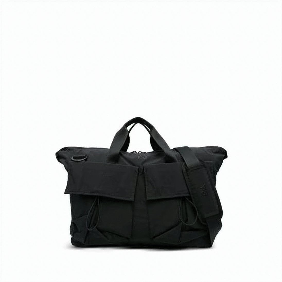 Y-3 Black Tote Bag With Drawstring Flap Pockets