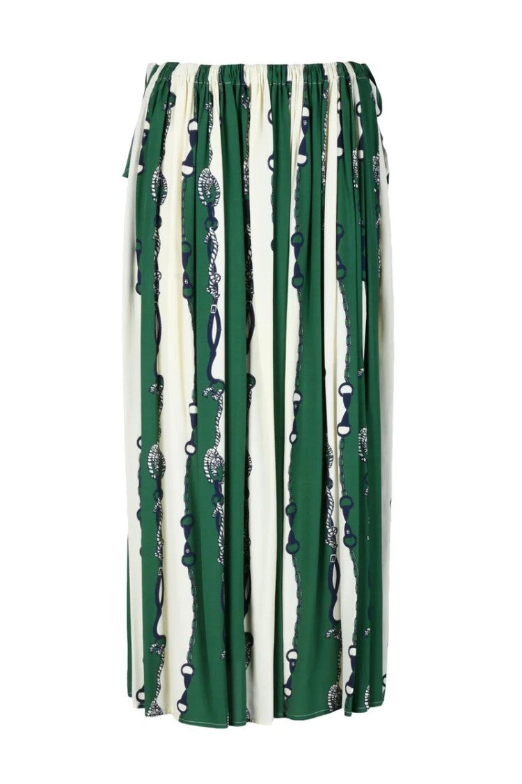 Ballantyne Long Skirt - Cream/Green