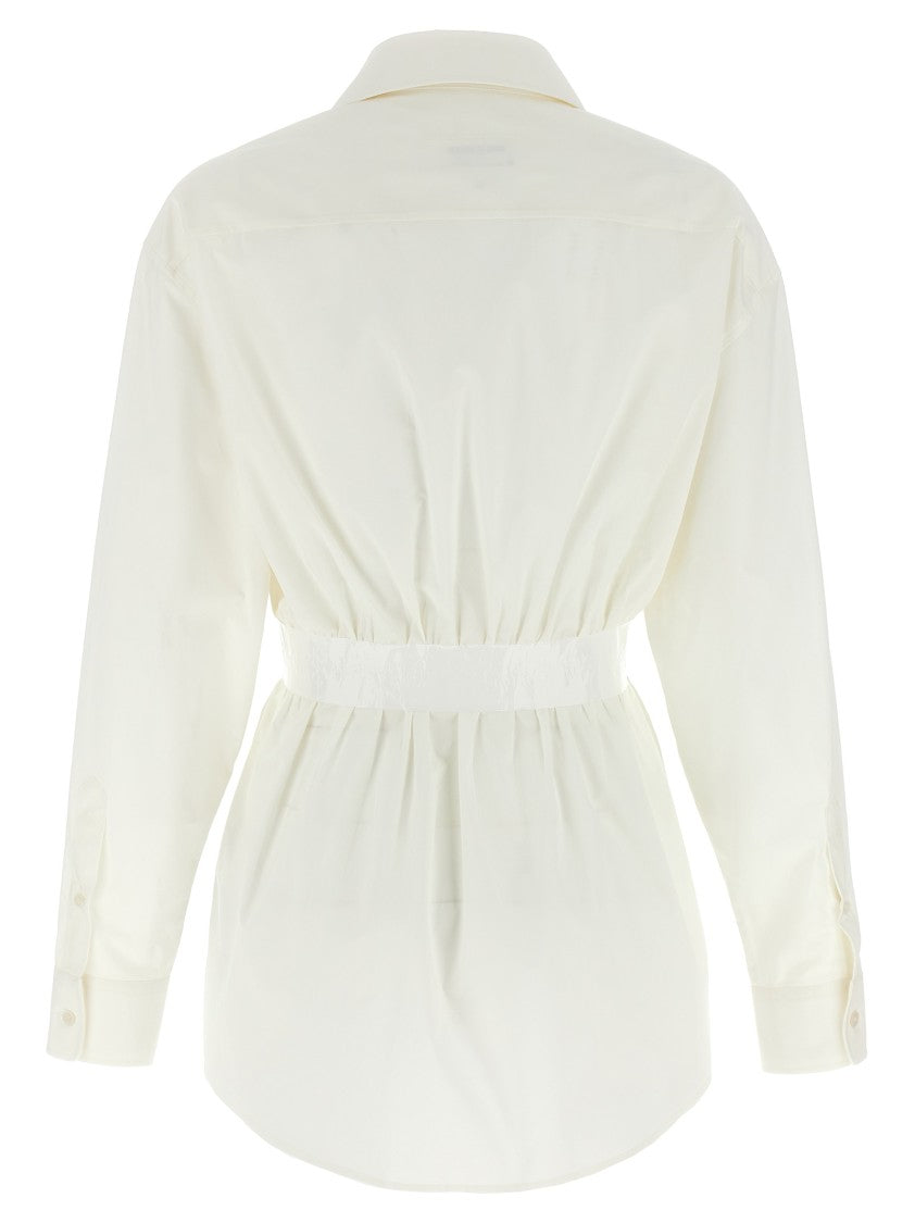 Mm6 By Maison Margiela Tailored Cotton Poplin Shirt With Taped Waist Detail
