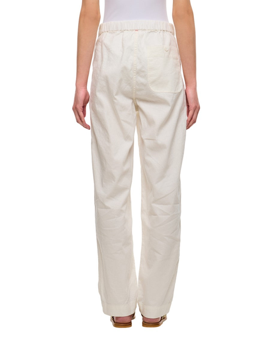 Casey & Casey Relaxed Cotton And Linen Pants With Corozo Button Details