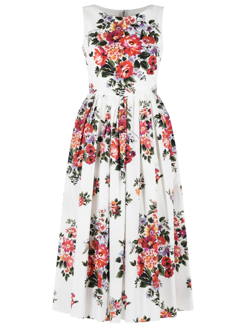 Dolce & Gabbana 'Fiori' White Cotton Dress