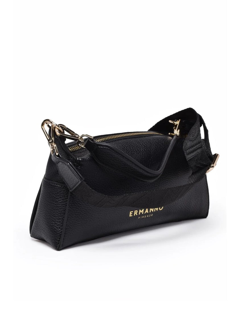 Ermanno Firenze Victoria Handbag With Textured Pebbled Finish And Gold-Tone Hardware
