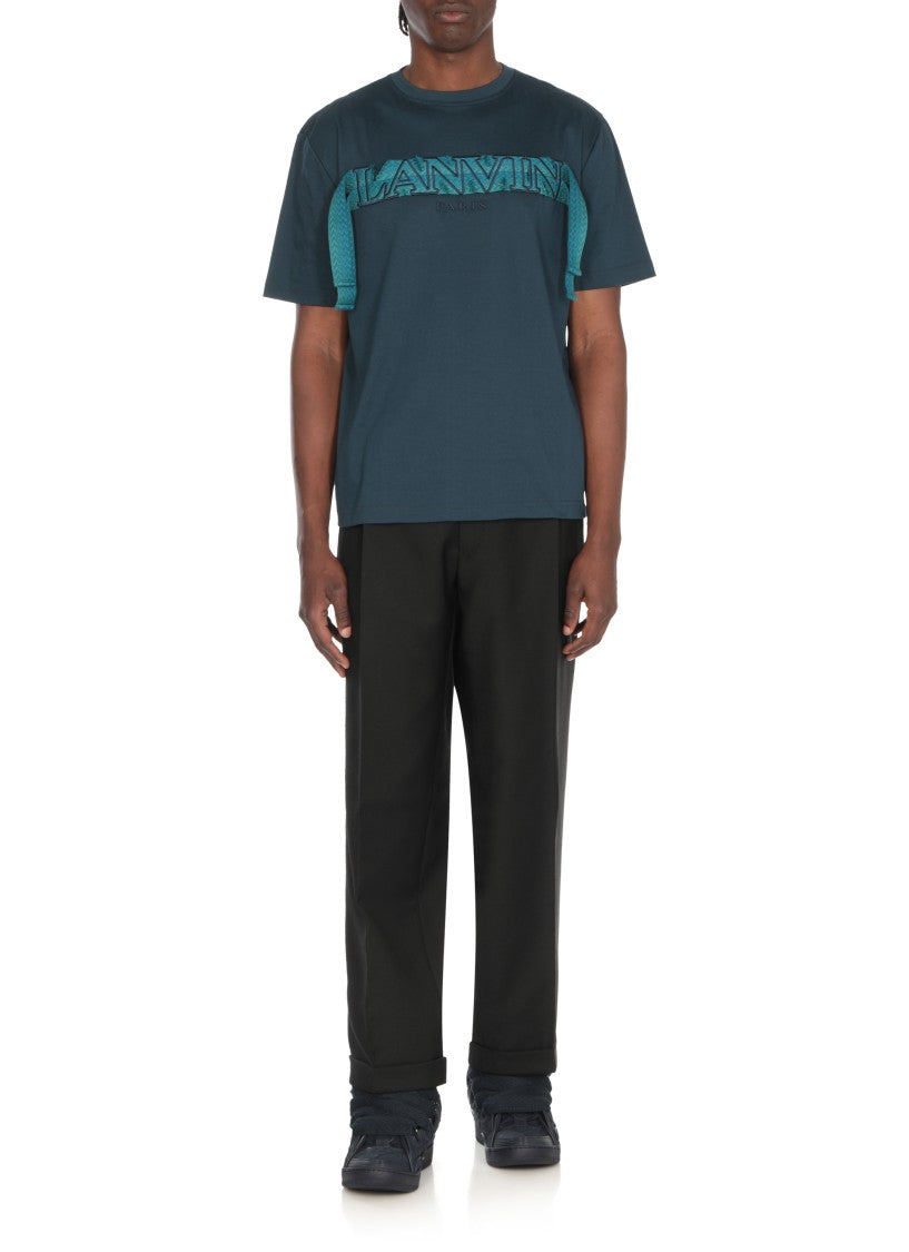 Lanvin Dark Blue Curb Sneakers