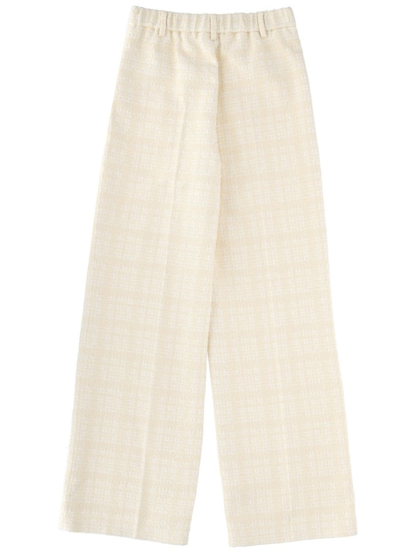 Gucci High-Waisted Wide-Leg Tailored Pants With Checkered Pattern