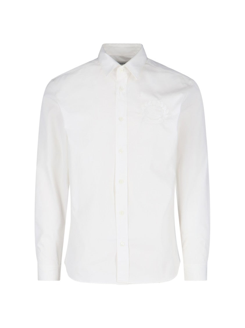 Burberry Ekd' Logo Embroidered Shirt – White