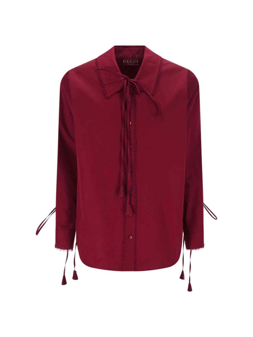 Gucci Lace-Up Shirt – Red