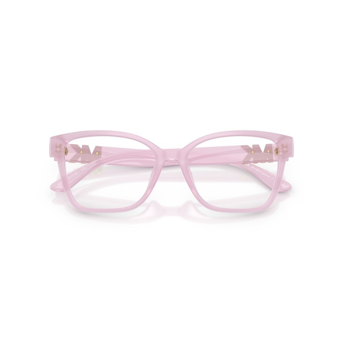 Michael Kors 0Mk4094u Translucent Light Pink Square Eyeglasses With Gold-Tone Details