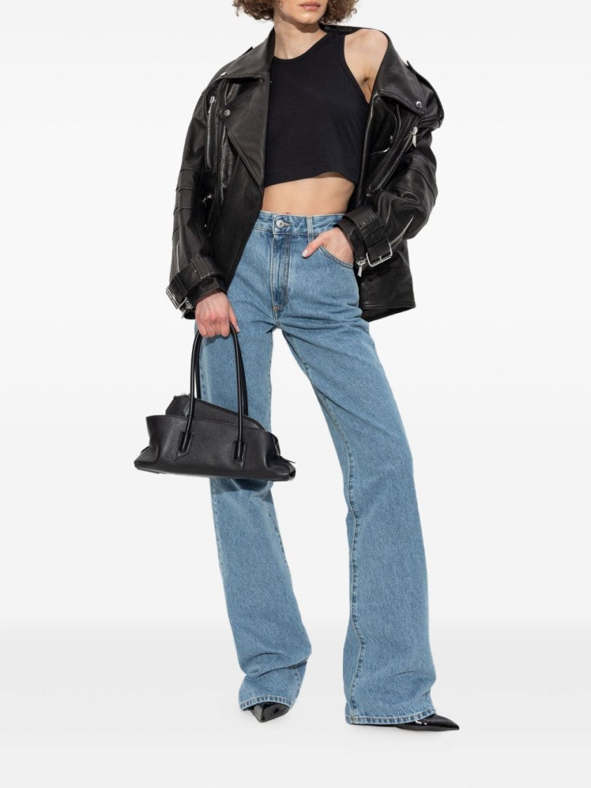 The Attico High-Waisted Flared Denim In Sky Blue