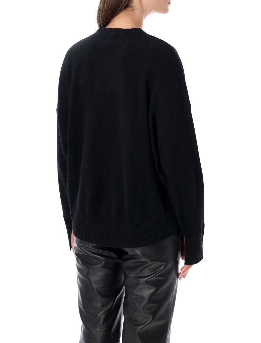 Loulou De Saison Pure Cashmere Crewneck Sweater With Ribbed Details