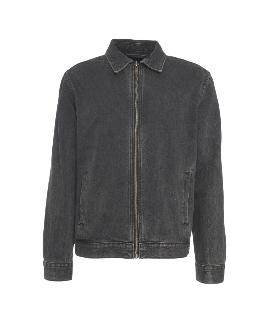 7 For All Mankind Denim Jacket With Full Zip Closure