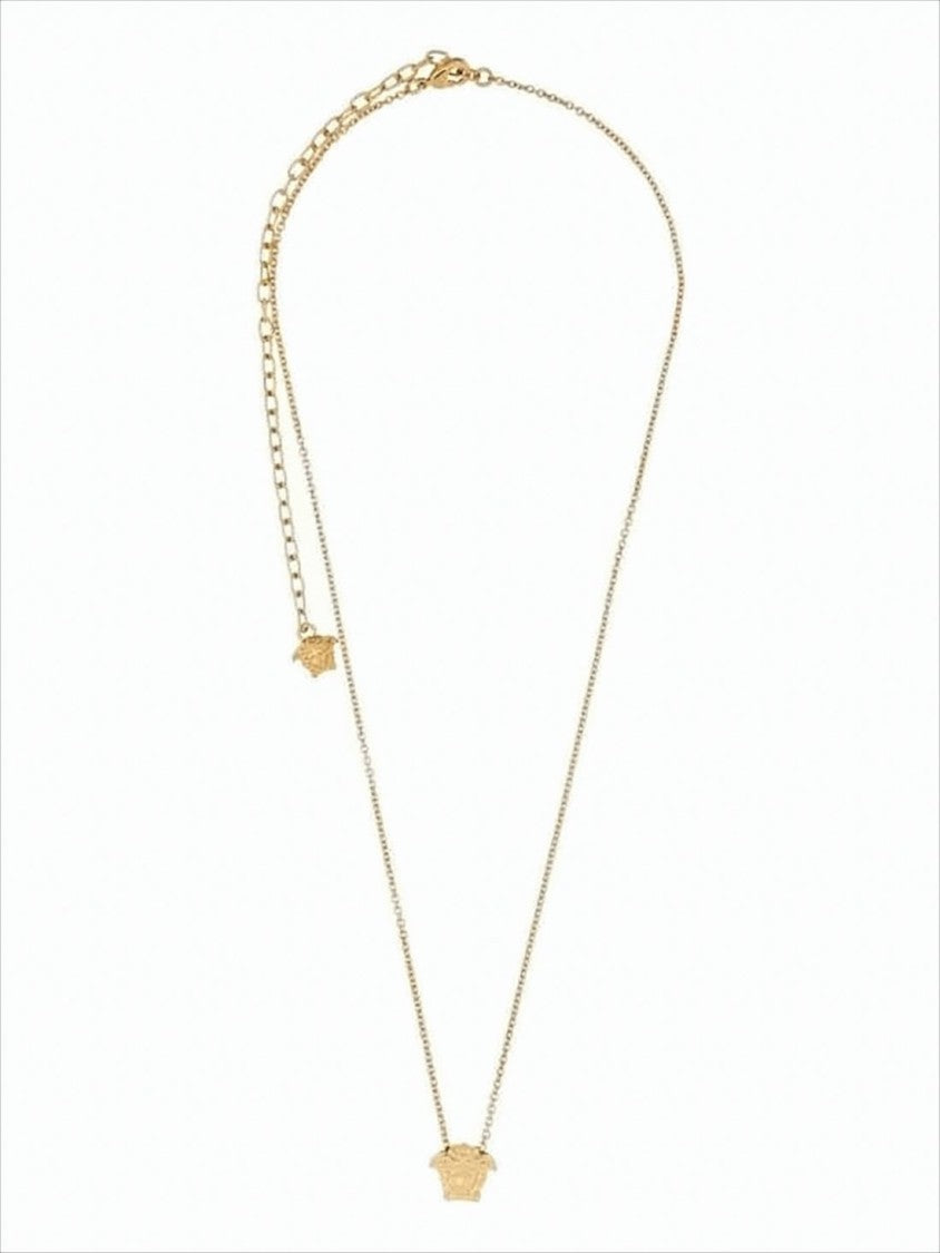 Versace Gold-Tone Necklace With Iconic Emblem Pendant