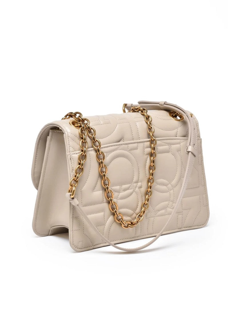 Salvatore Ferragamo Smooth Leather Rectangular Shoulder Bag With Gold-Tone Clasp