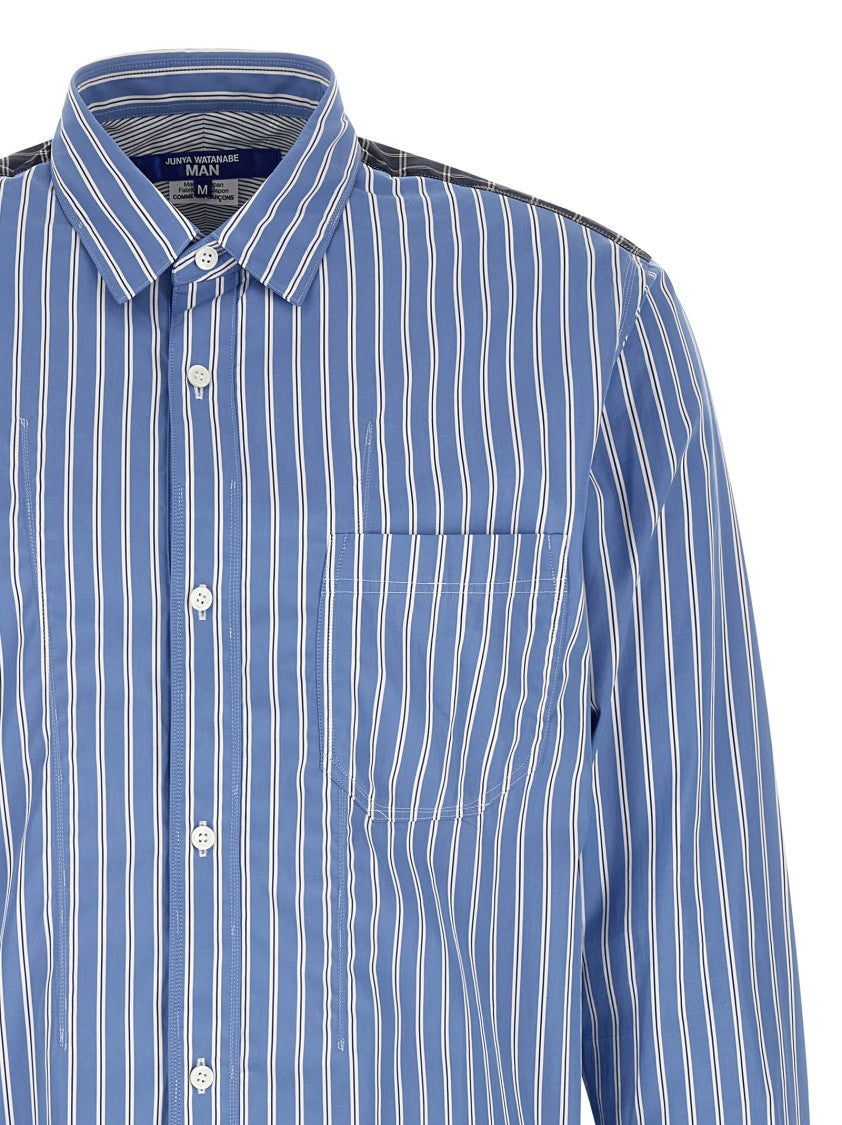 Junya Watanabe Patchwork Cotton Poplin Shirt With Contrasting Patterns